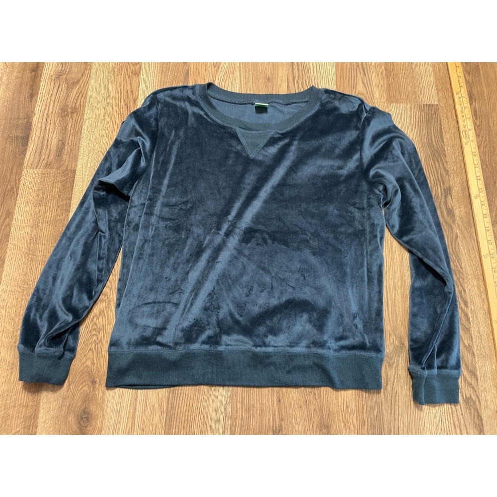 Honey Dew Shirt, Women's Size Large, Blue, Long Sleeve, Velvet